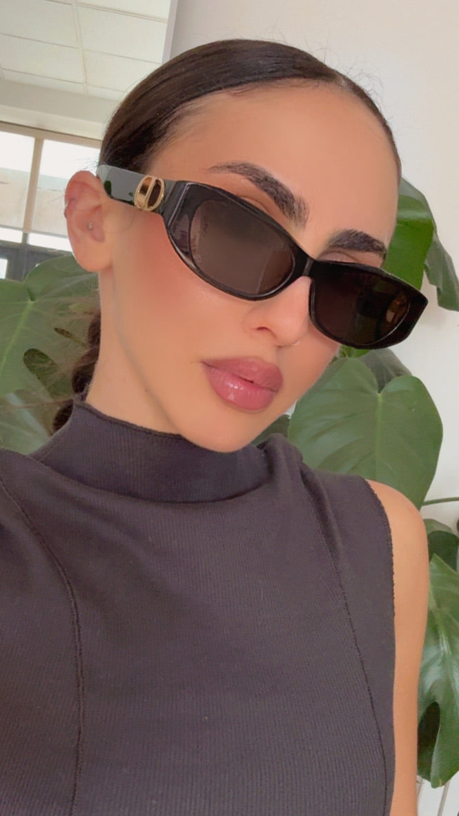 Dior 30Montaigne S9U Slim Sunglasses in Black Gold