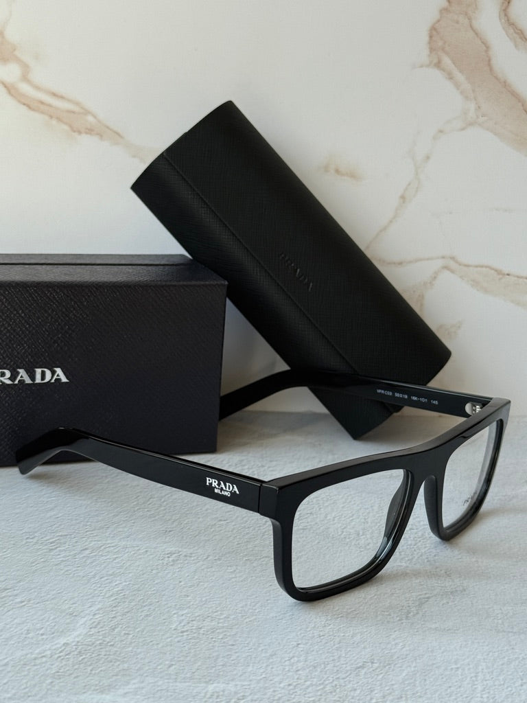 Prada PR C03V Square Eyeglasses Frames in Black