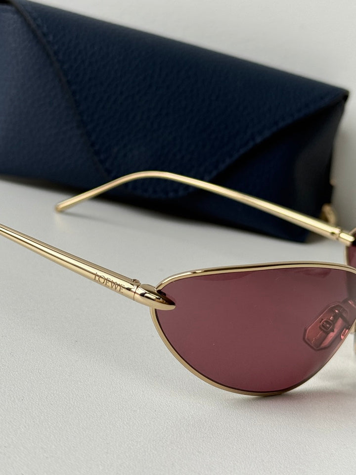 Loewe LW40164U Mask Sunglasses in Gold Purple