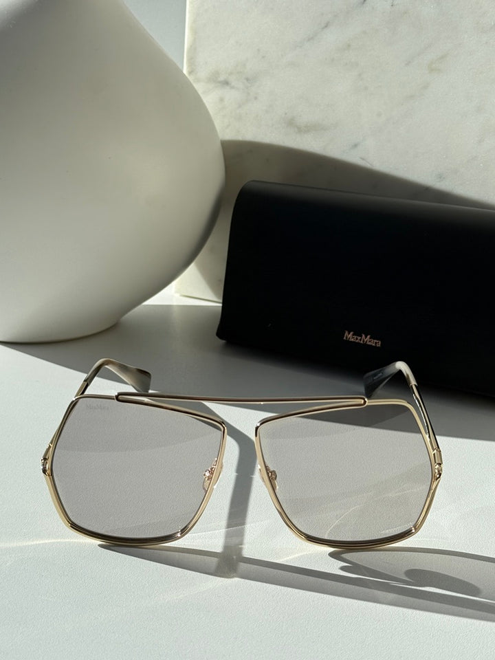 Max Mara MM0006/S Elsa Oversized Sunglasses in Gold Smoke