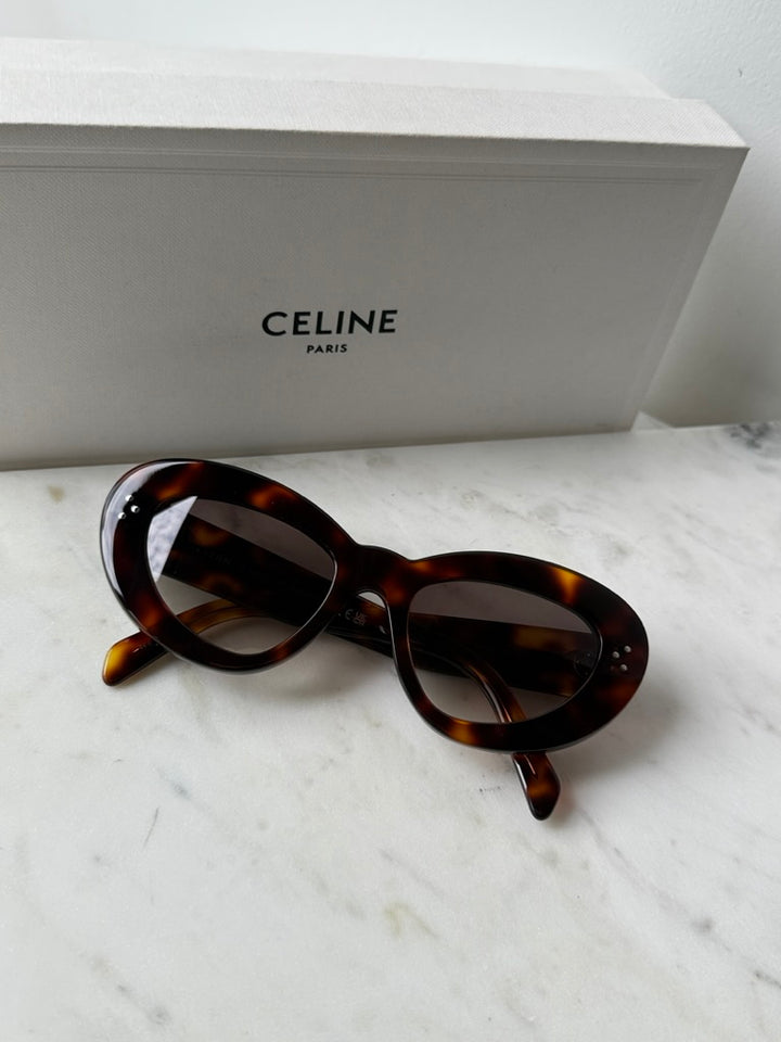 Celine CL40320U 3 Dots Cat Eye Havana Brown Sunglasses