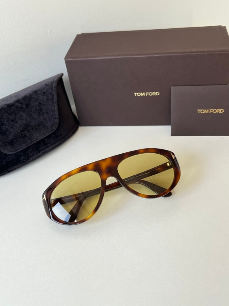 Tom Ford FT1001 Rex Aviator Sunglasses in Brown Yellow