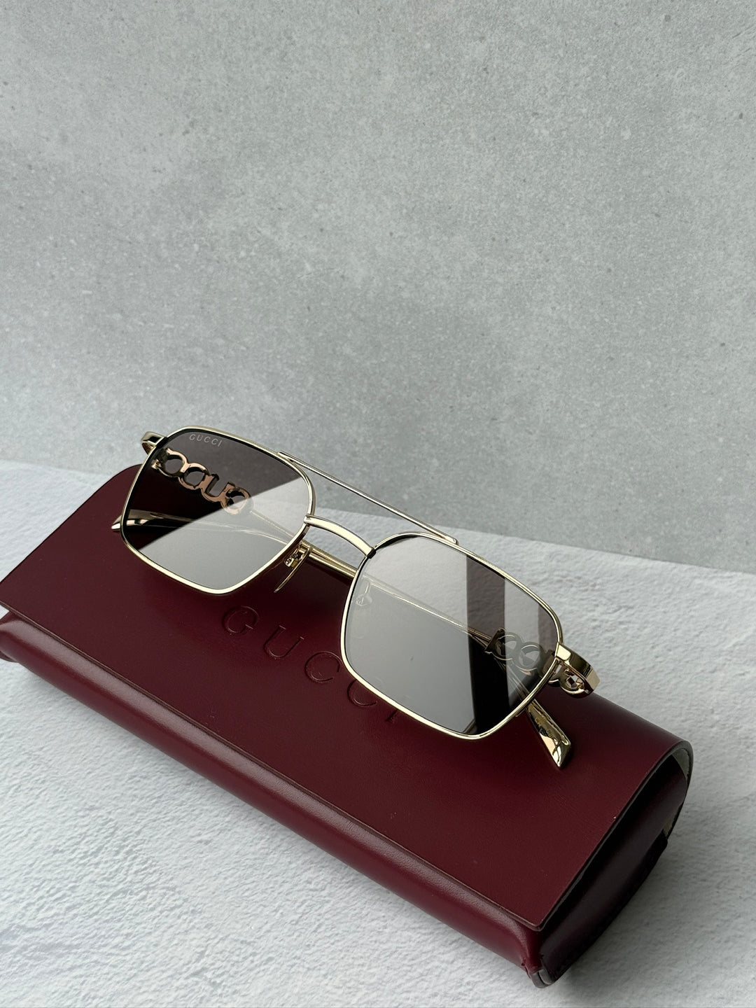Gucci GG1804S Gold Violet Aviator Sunglasses