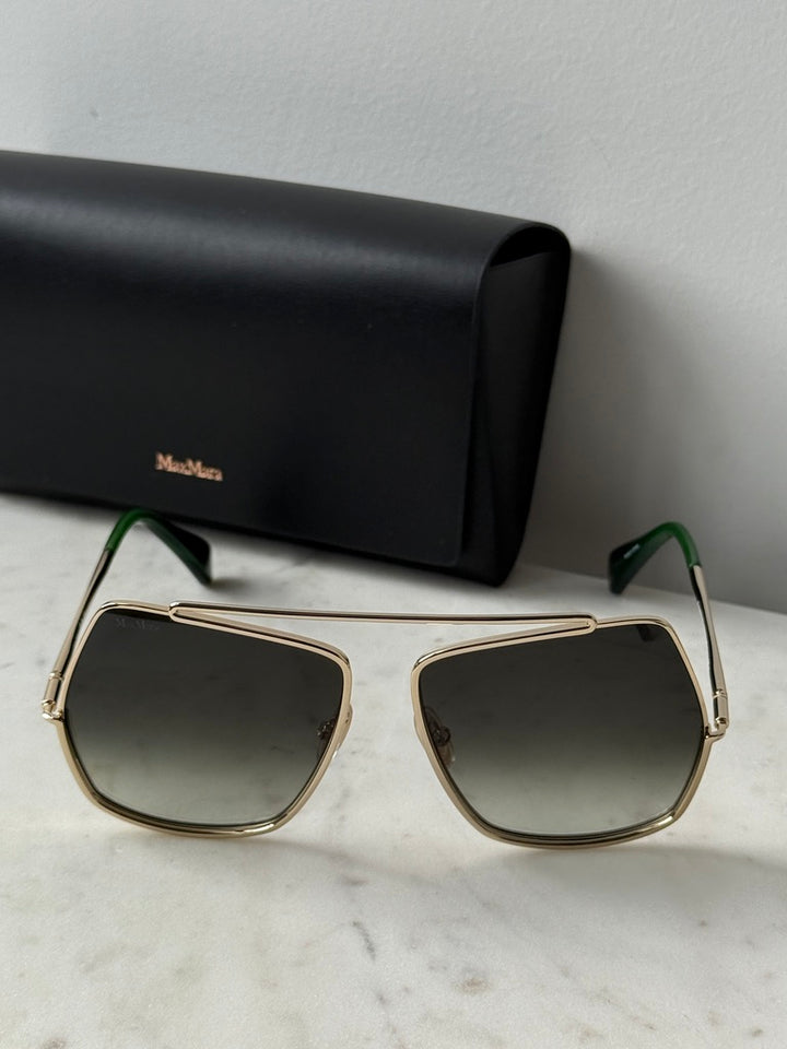 Max Mara MM0102 Sunglasses in Gold Green