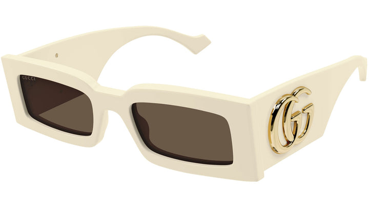 Gucci GG1425S Thick Rim Rectangle Sunglasses in Ivory