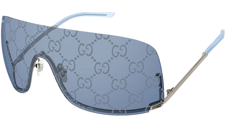 Gucci GG1560S Shield Sunglasses in Blue Monogram Mirror