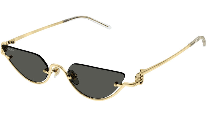 Gucci GG1603S Half Rim Sunglasses in Gold Grey