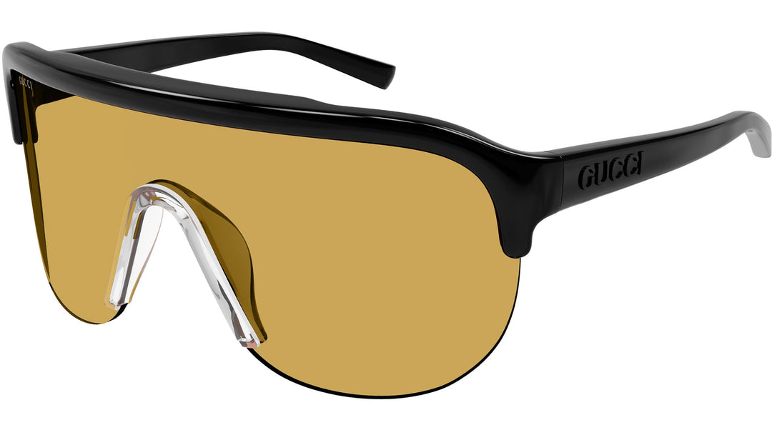 Gucci GG1645S Black Yellow Shield Sunglasses