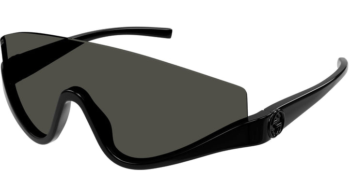 Gucci GG1650S Half Rim Shield Sunglasses in Black