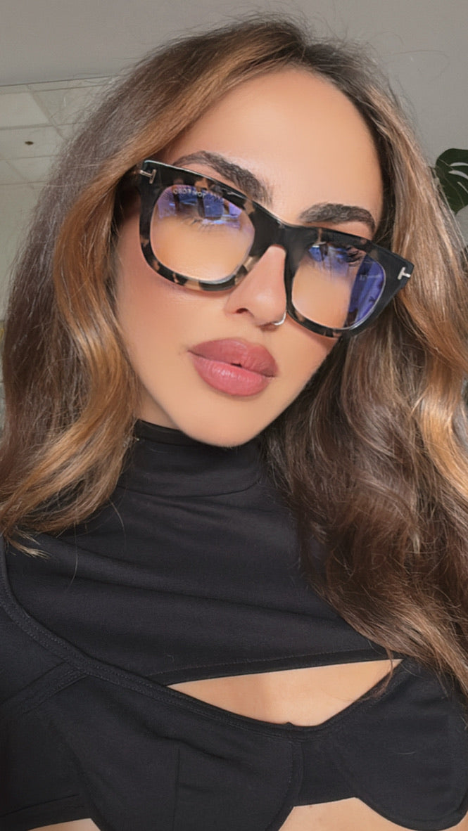 Tom Ford FT5872-B Grey Havana Bluelight Frames