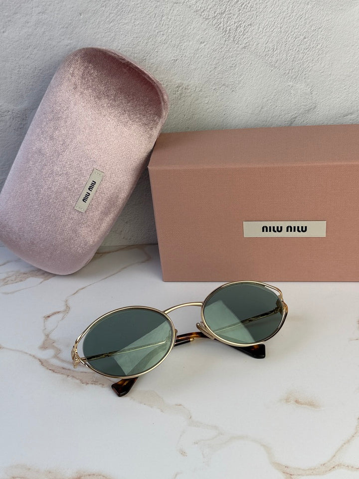 Miu Miu MU52YS Gafas de sol de metal dorado