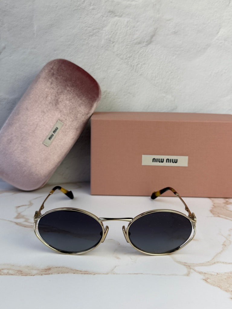 Miu Miu MU52YS Gafas de sol de metal dorado