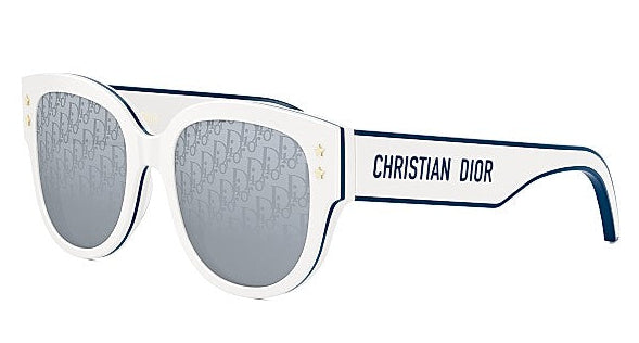 Dior Pacific B2F Rounded Sunglasses in White Mirror