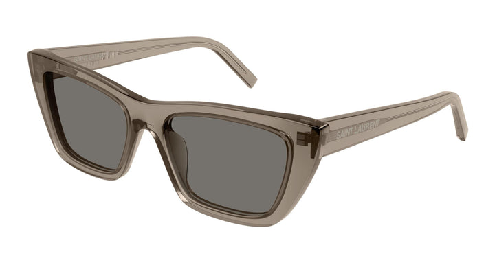 Saint Laurent cat-eye sunglasses, transparent brown frames, gray lenses