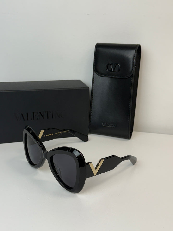Valentino VLS138-CAV-Gold III Black Sunglasses