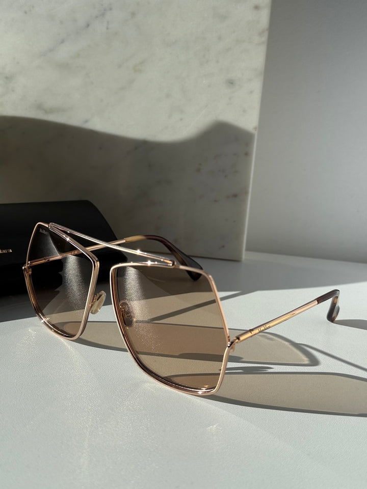 Max Mara MM0006/S Elsa Oversized Sunglasses in Gold Yellow