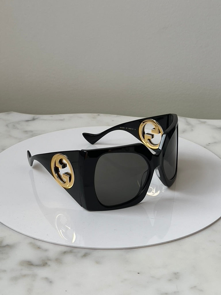 Gucci GG1255S Oversized Mask Black Sunglasses