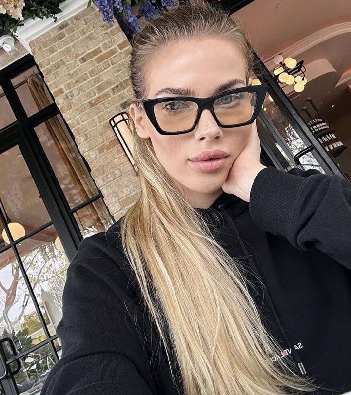 Saint Laurent SL276 Mica Cat Eye Sunglasses in Black Yellow