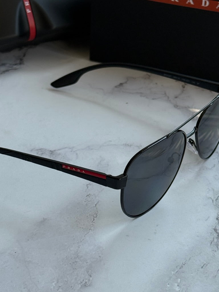 Sunglasses Ps54ts Prada Sport PS54TS Aviator Sunglasses In Black