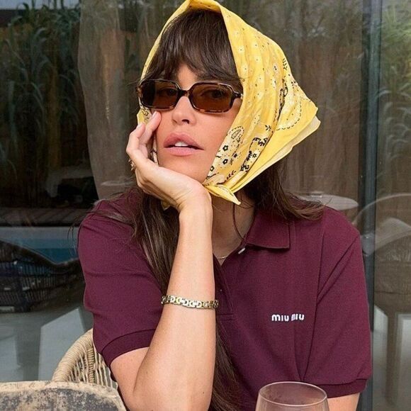 Miu Miu MU11ZSF Havana Brown Rectangular Sunglasses