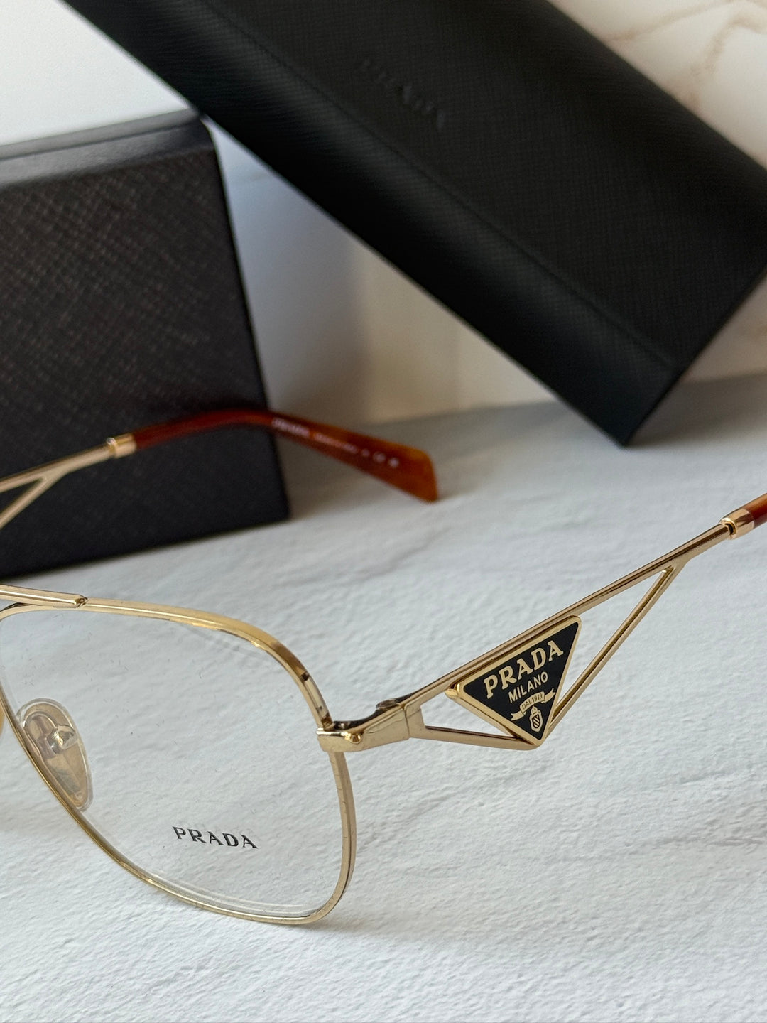 Prada PR B50V Pilot Eyeglasses Frames in Gold