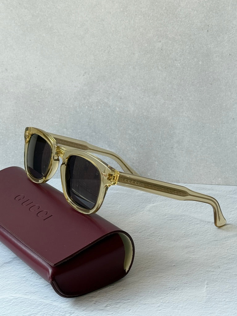 Gucci GG0182S Transparent Brown Sunglasses
