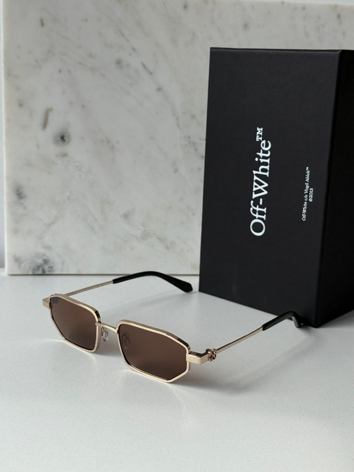 Off White Loa Sunglasses in Gold Brown