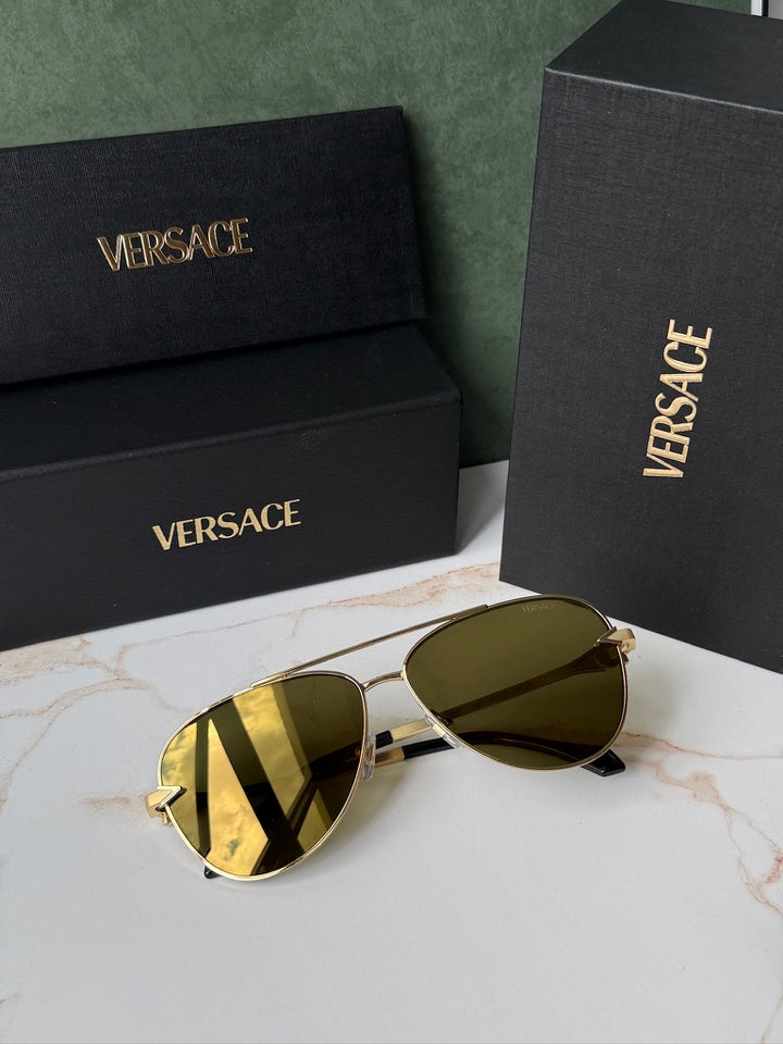 Versace VE2283 Aviator Sunglasses in Gold Mirror