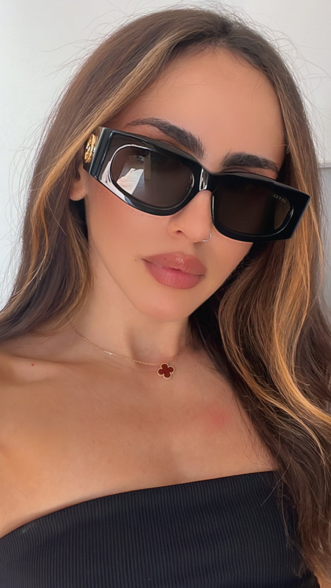 Gafas de sol negras con mariposa y logo Marmont de Gucci GG0765SA