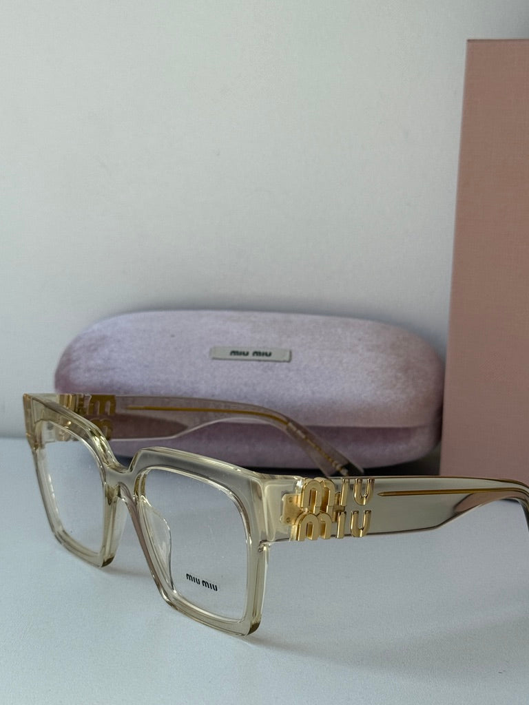 Miu Miu MU04UV Sand Beige Thick Square Frames