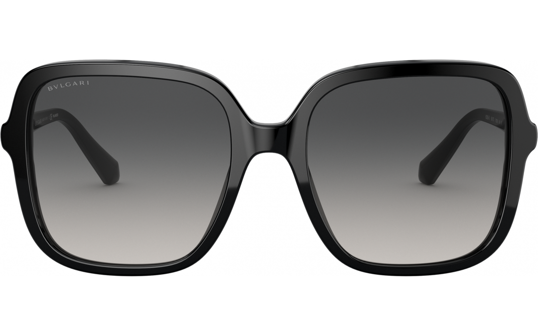 Black square sunglasses with dark tinted lenses, front view