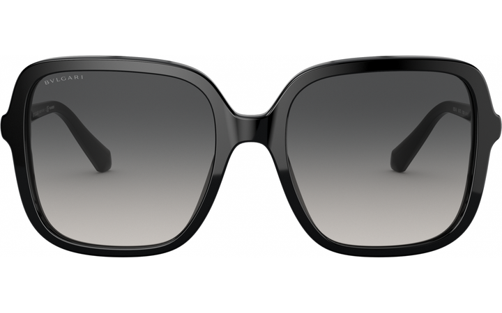 Black square sunglasses with dark tinted lenses, front view
