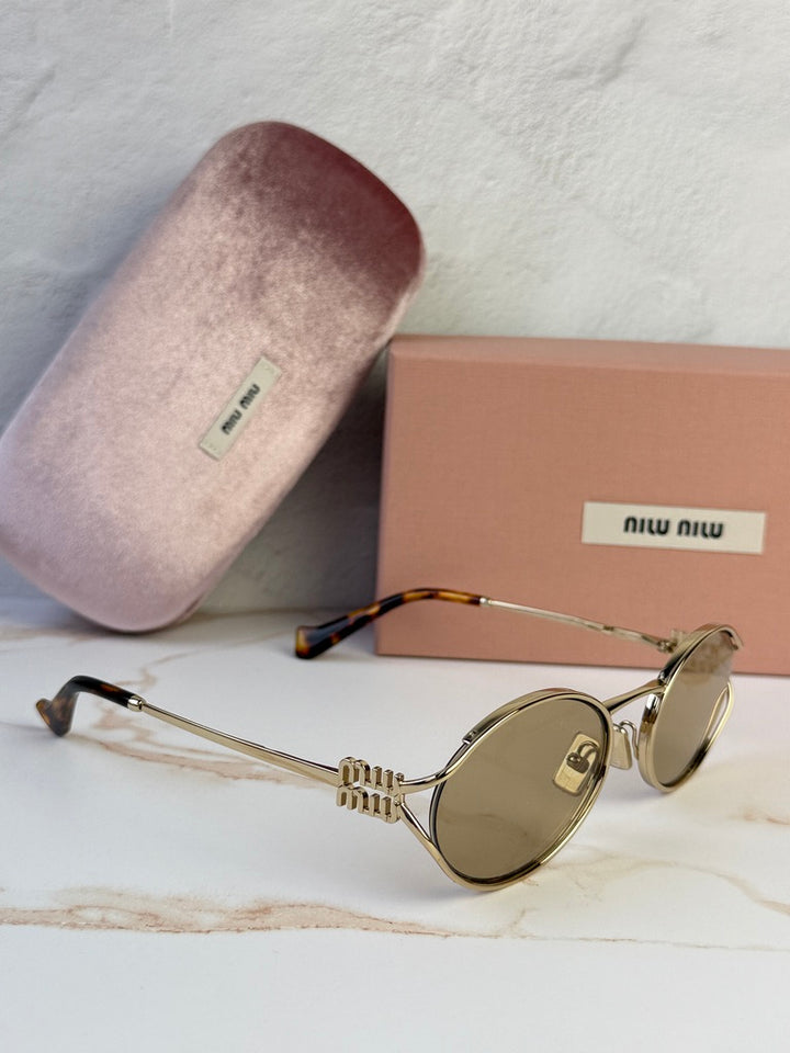 Miu Miu MU52YS Gafas de sol de metal dorado