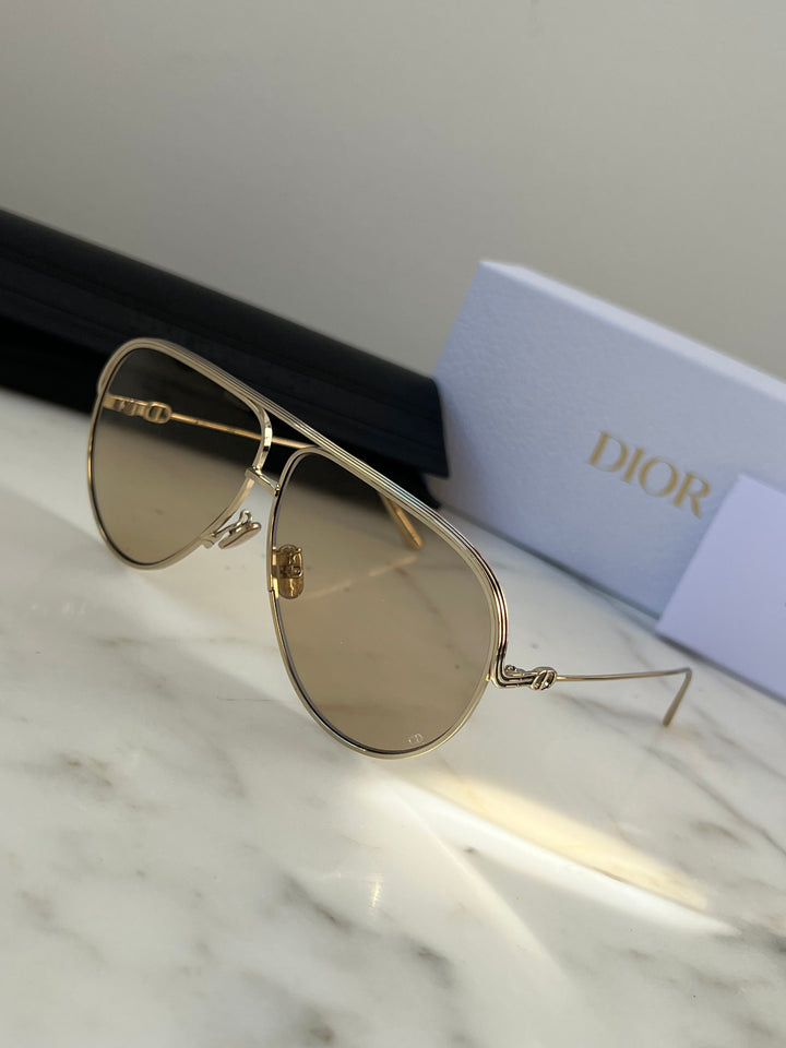 Dior EverDior A1U Aviator Sunglasses in Gold Beige