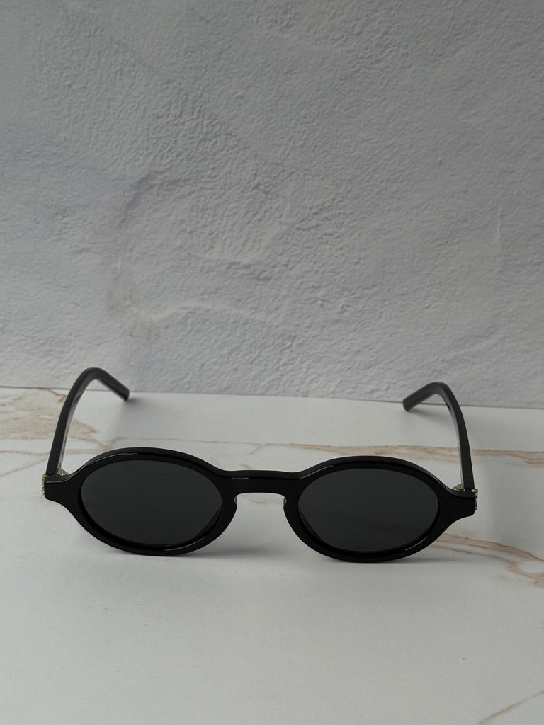 Saint Laurent SL M161 Oval Sunglasses in Black