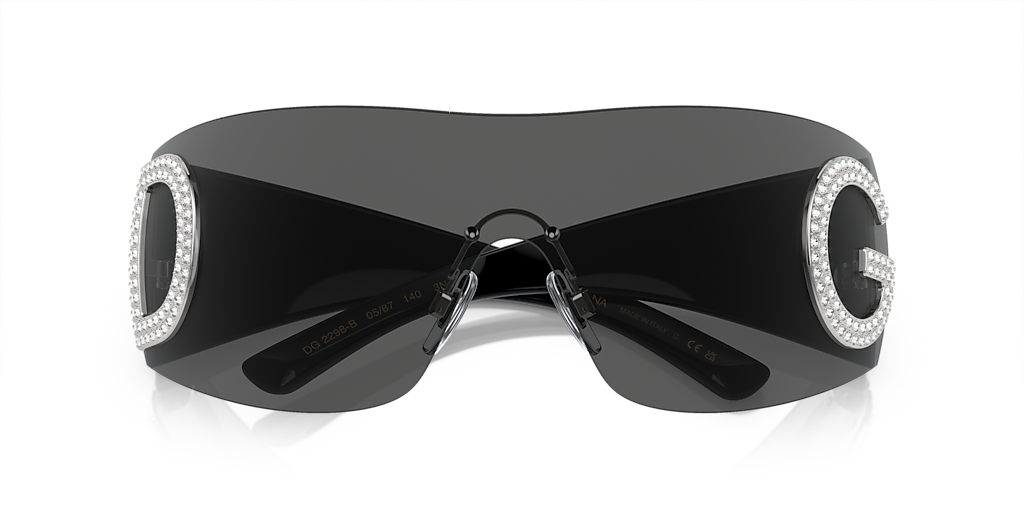 Dolce &amp; Gabbana DG2298B Gafas de sol con escudo negro cristalino 