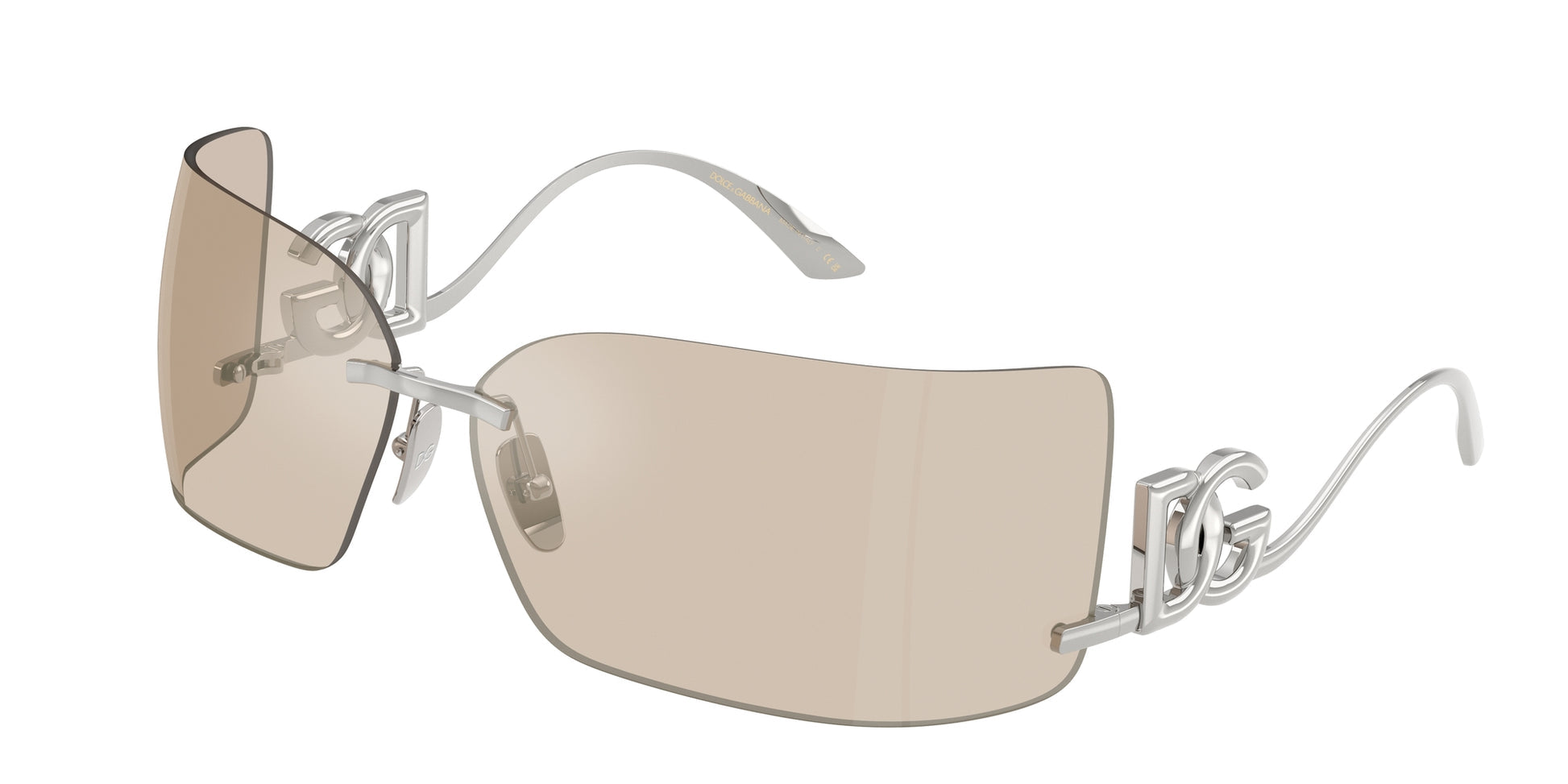 Dolce & Gabbana DG2319 Silver Shield Sunglasses | Designer Daydream