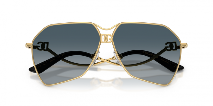 Dolce &amp; Gabbana DG2298B Gafas de sol con escudo negro cristalino 