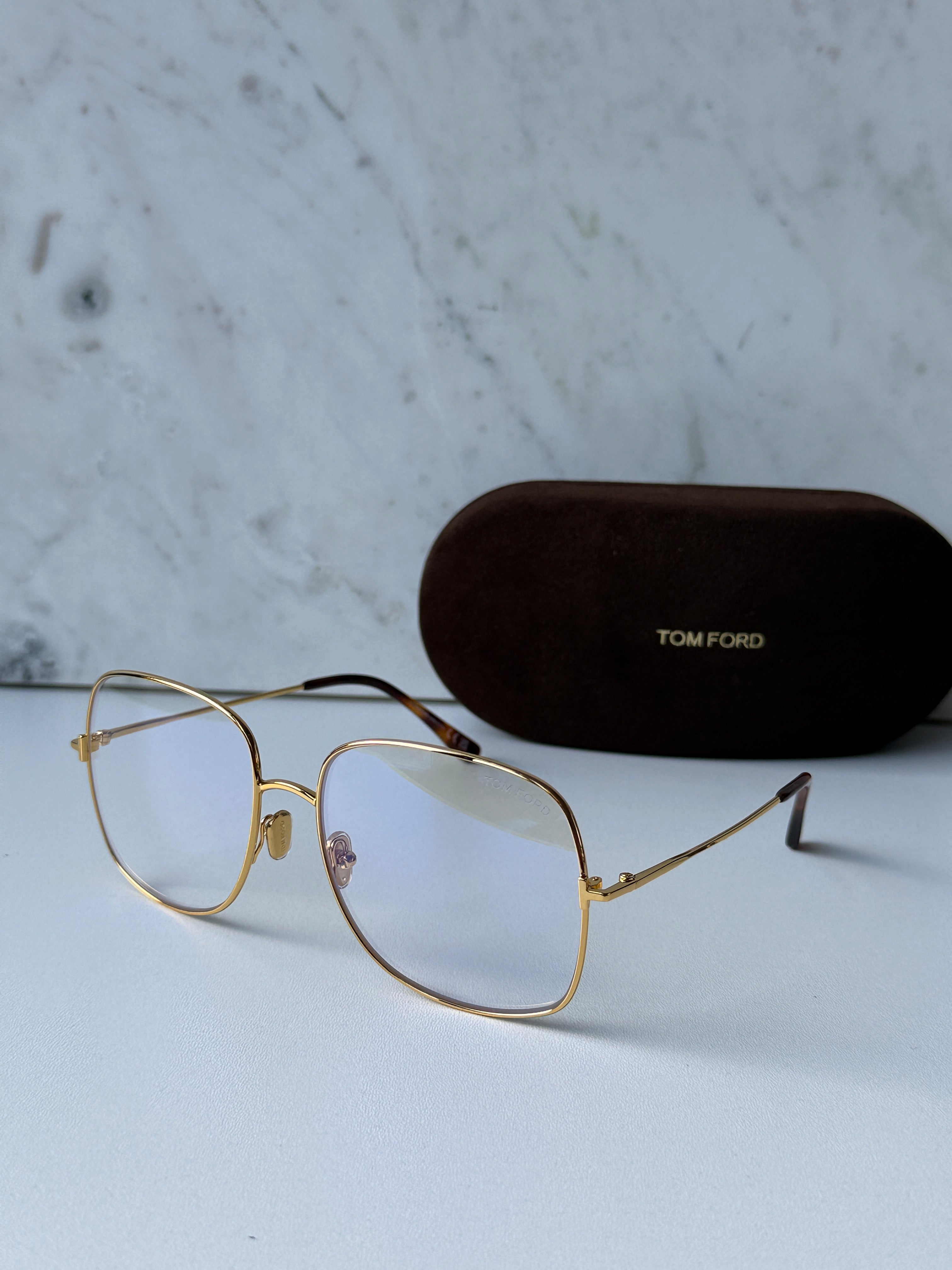 Tom Ford FT6048-B Gold Oversized Bluelight Frames | Designer Daydream