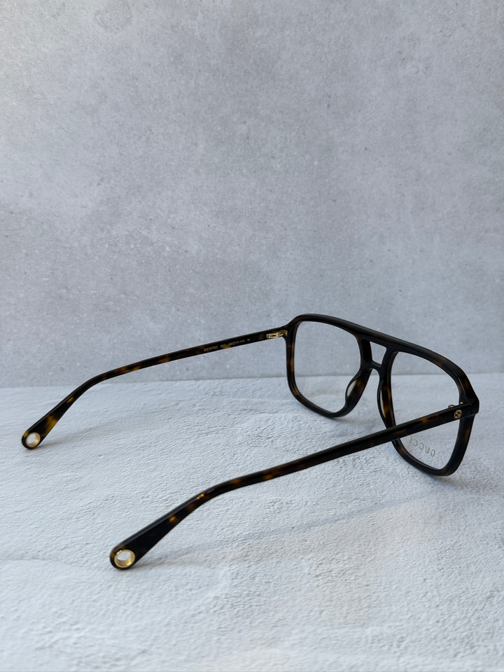 Gucci GG1078O Brown Havana Pilot Frames
