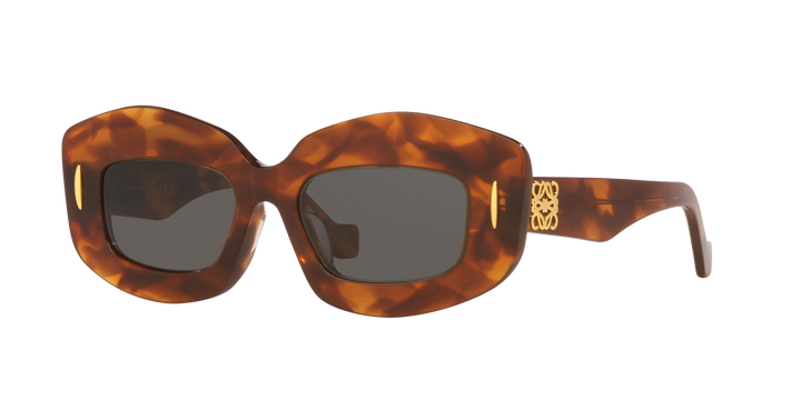 Loewe Havana brown anagram sunglasses with dark square lenses