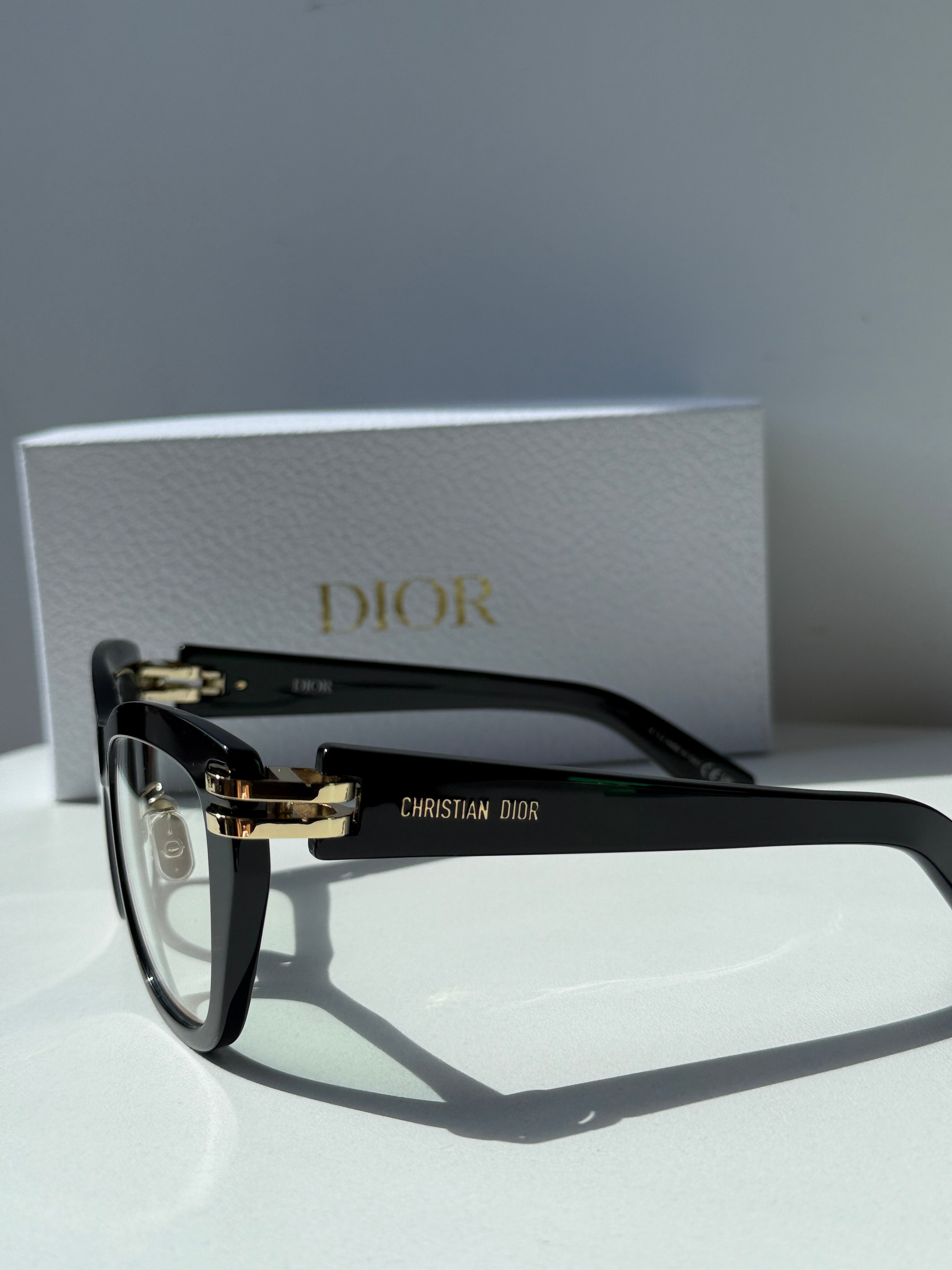 Dior CDiorO S1F Oversized Cat Eye Bluelight Frames in Black
