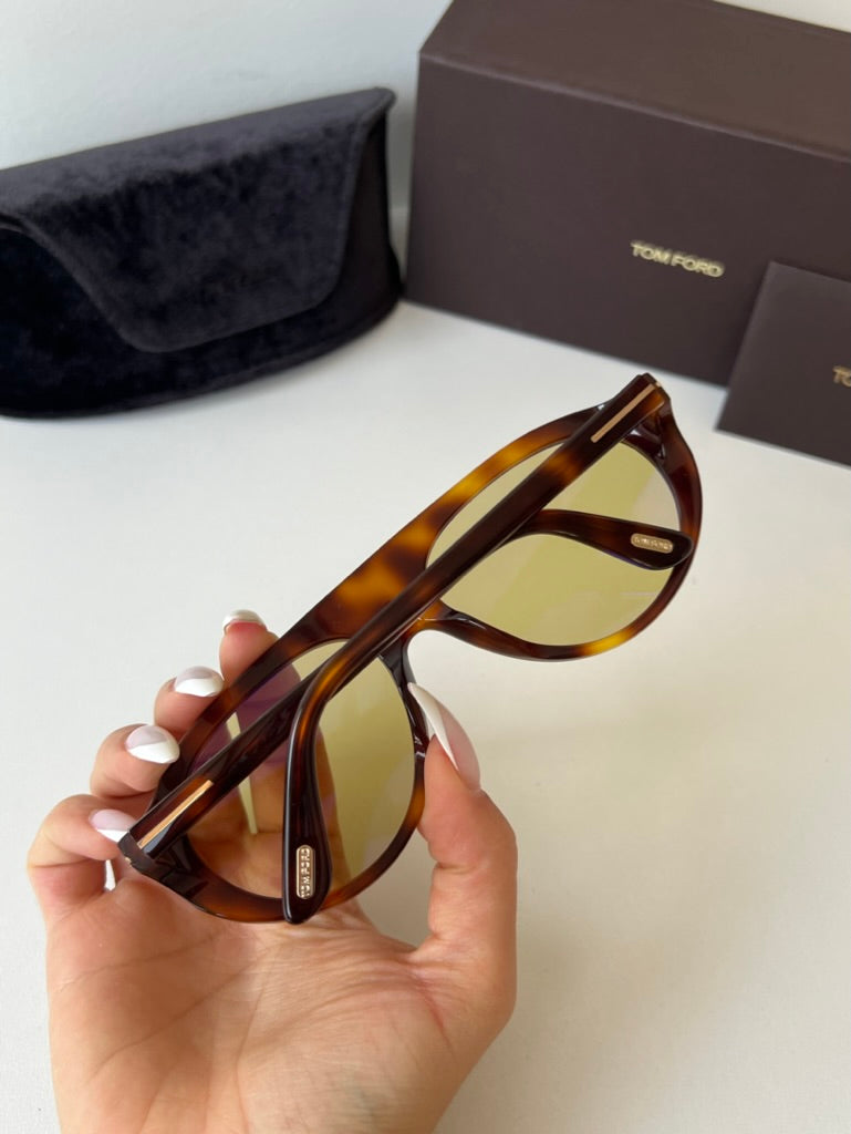 Tom Ford FT1001 Rex Aviator Sunglasses in Brown Yellow