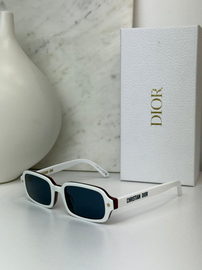 Dior Pacific S3I Rectangular Sunglasses in White