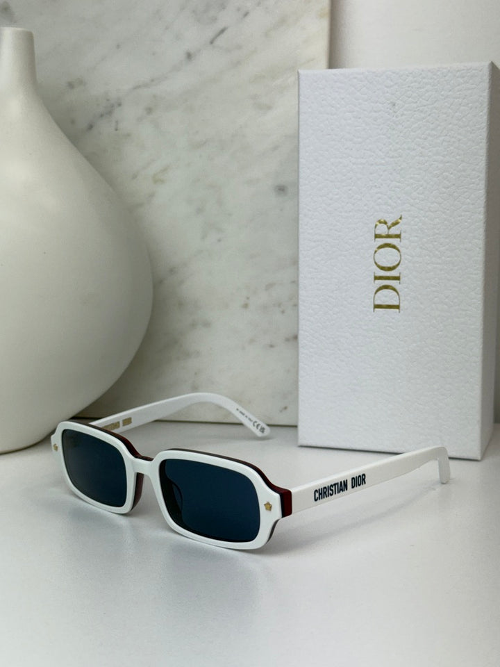 Dior Pacific S3I Rectangular Sunglasses in White
