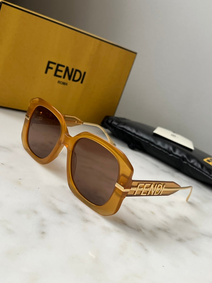 Fendi FE40065I Oversized Sunglasses in Orange