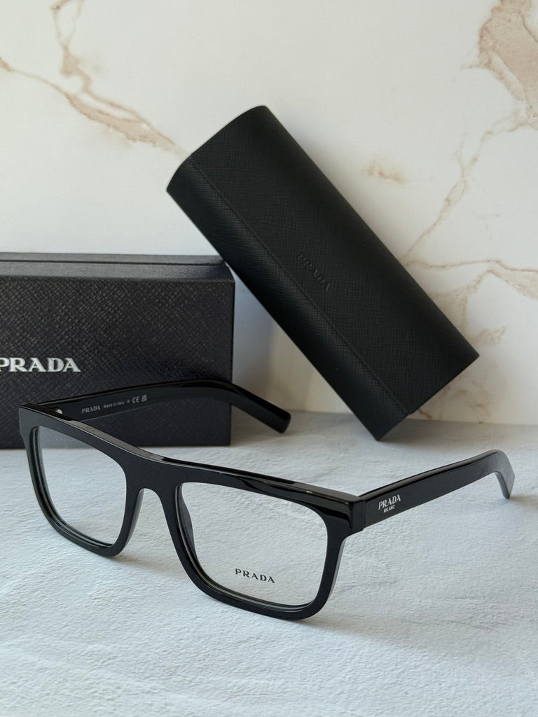 Prada PR C03V Square Eyeglasses Frames in Black