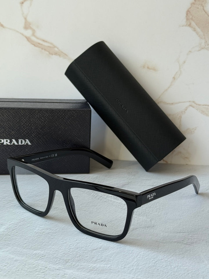 Prada PR C03V Square Eyeglasses Frames in Black