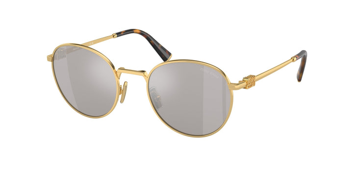 Miu Miu MU55ZS Gold Silver Lens Round Sunglasses