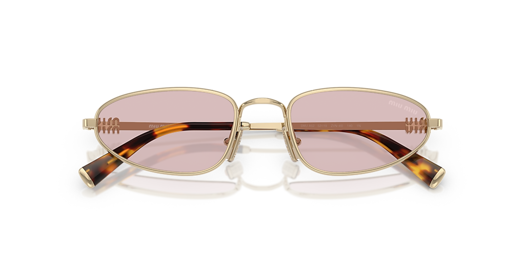 Miu Miu MU A52S Gold Pink Metal Sunglasses